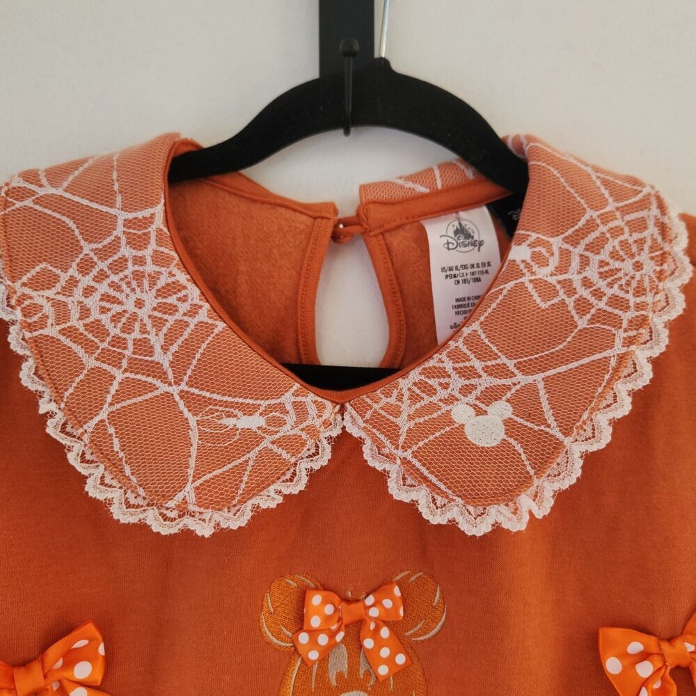Disney Parks Her Universe Minnie Jack O Lantern Orange Sweatshirt Halloween XL - Picture 3 of 9